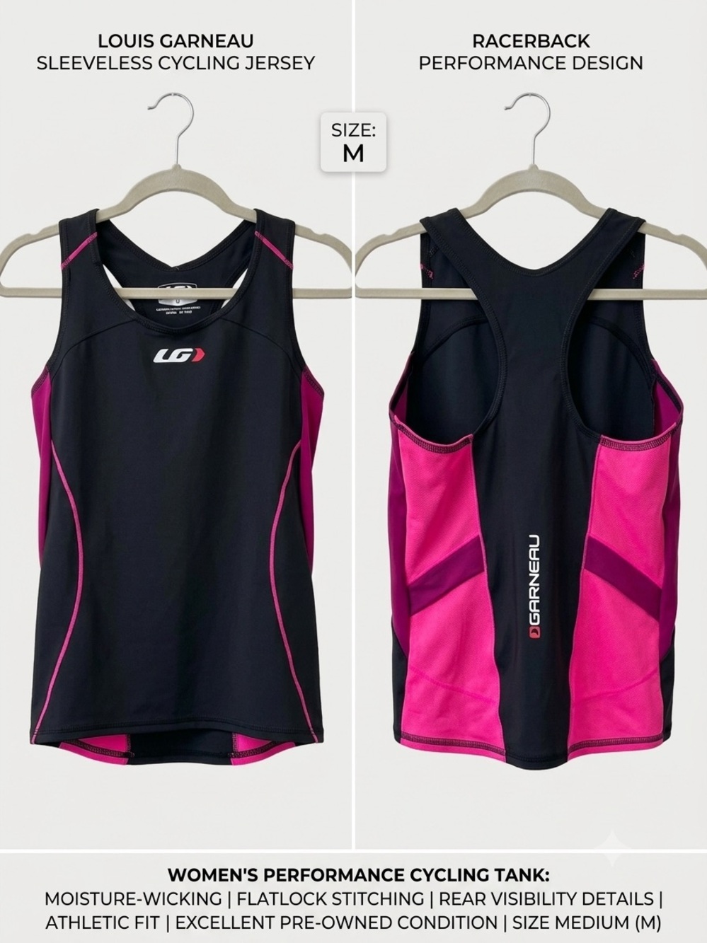 Women's Racerback Performance Tank - Black & Pink